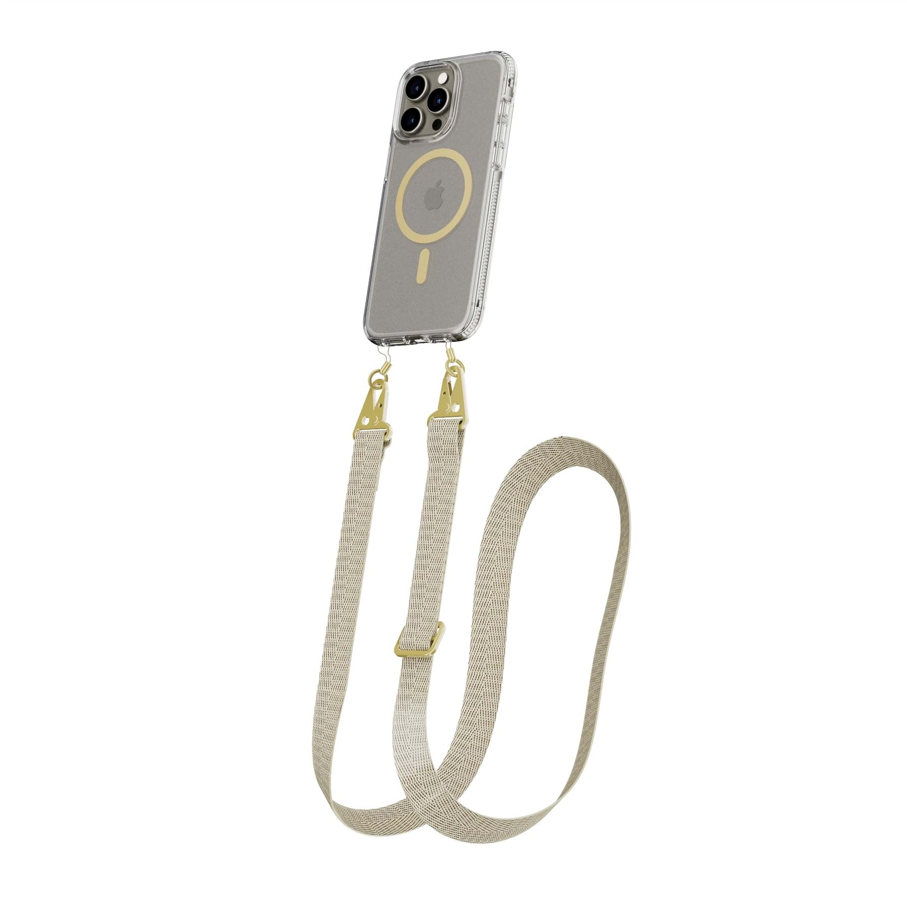 FlexQuartz - Apple iPhone 15 Pro Max Case MagSafe Compatible with Cross-Body - Gold