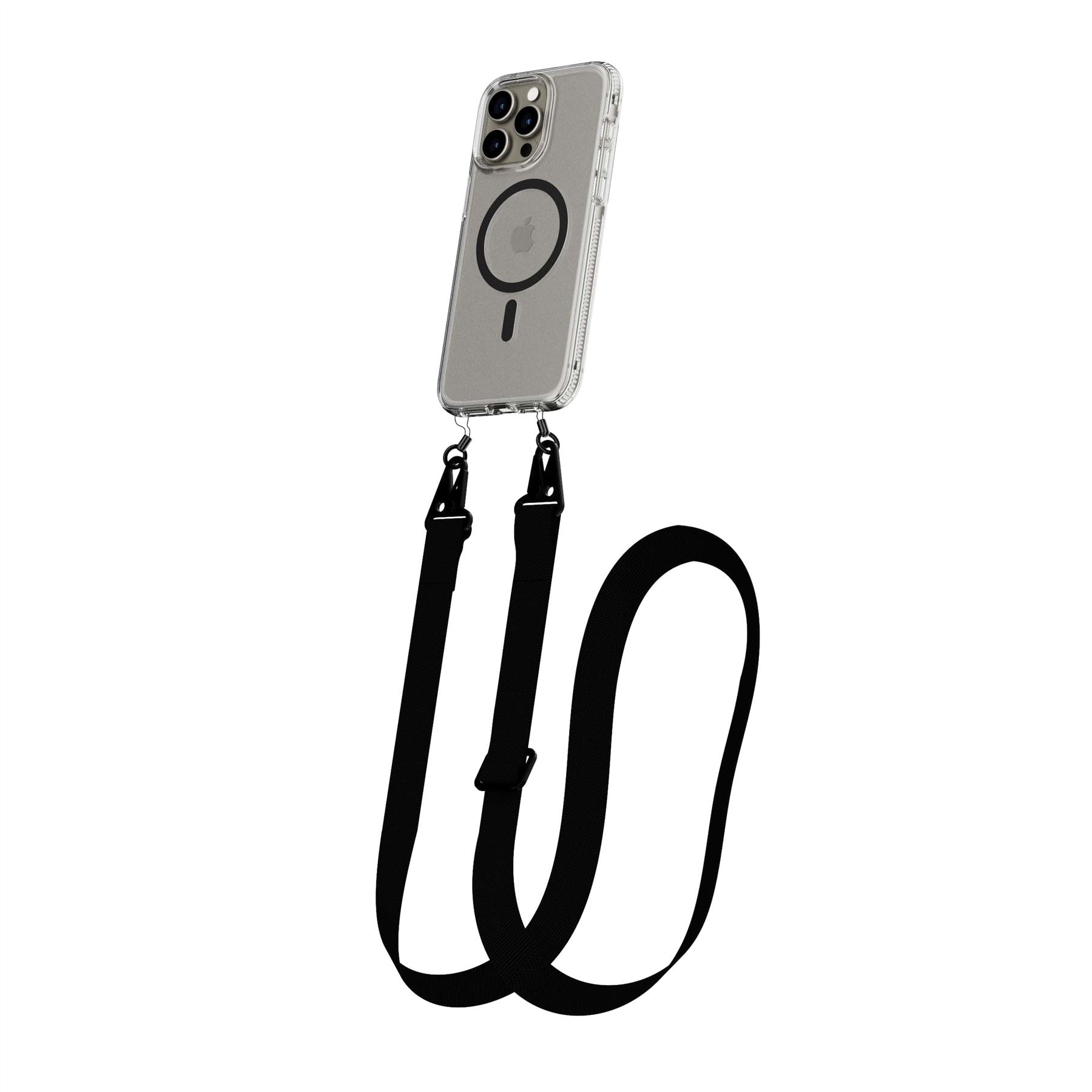 FlexQuartz - Apple iPhone 15 Pro Max Case MagSafe Compatible with Cross-Body - Black