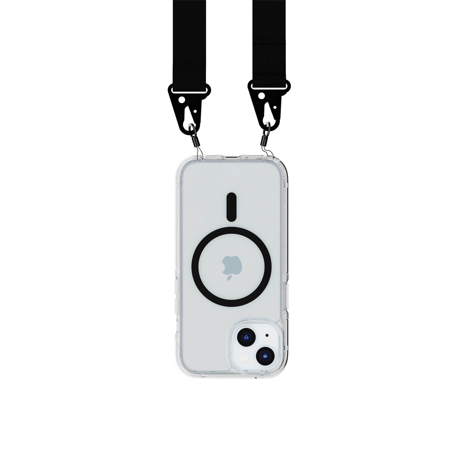 FlexQuartz - Apple iPhone 16e/15 Case MagSafe Compatible with Cross-Body- Black