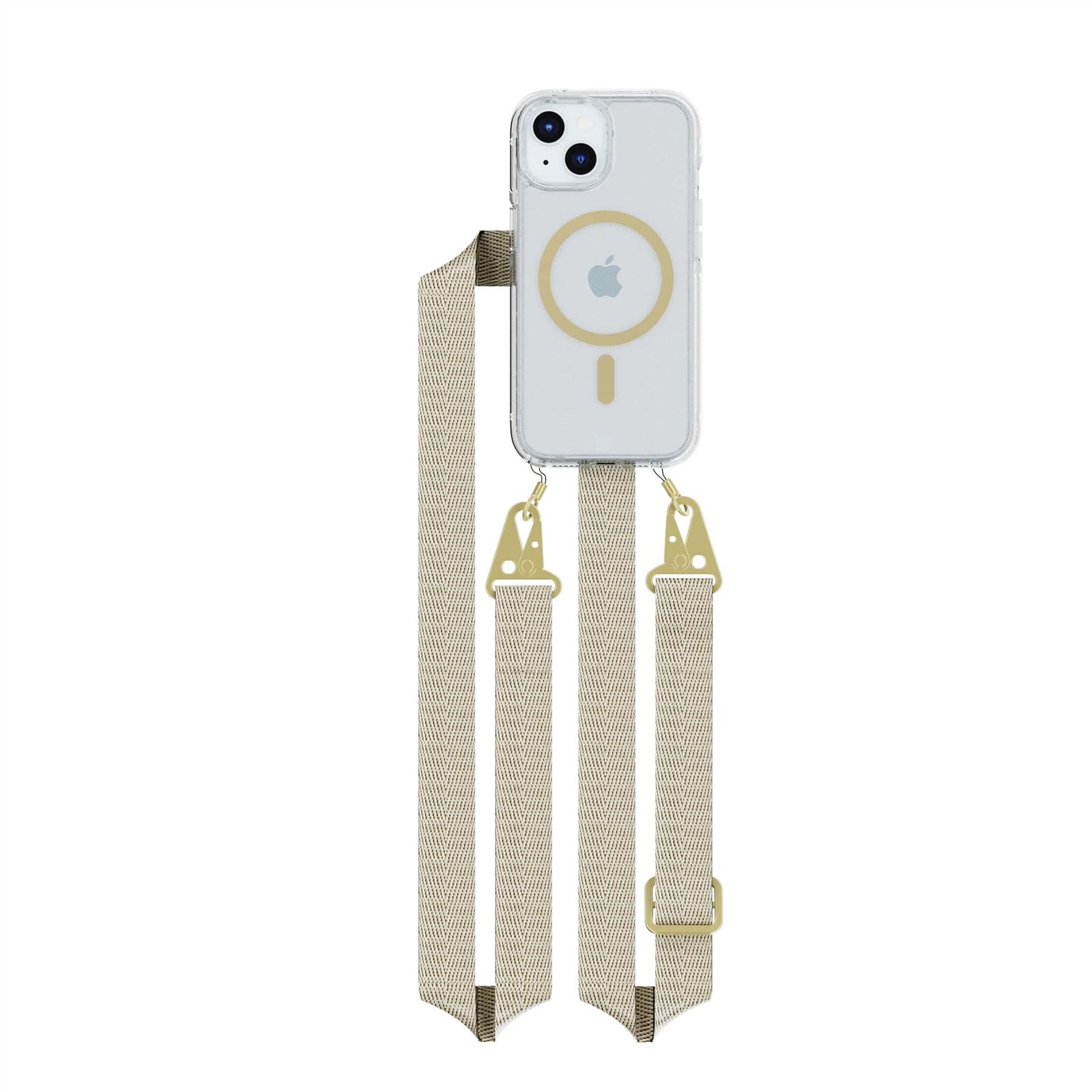 FlexQuartz - Apple iPhone 16e/15 Case MagSafe Compatible with Cross-Body - Gold