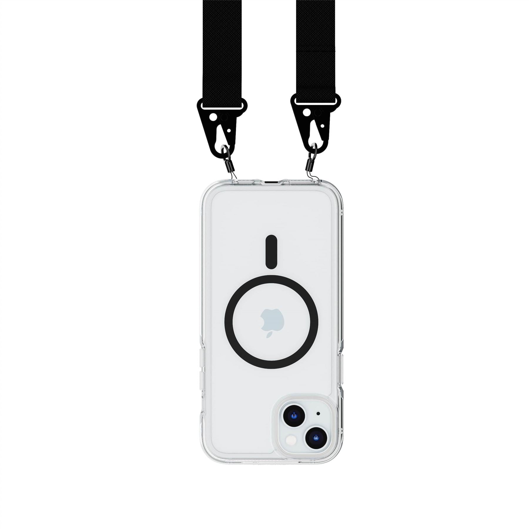 FlexQuartz - Apple iPhone 15 Plus Case MagSafe Compatible with Cross-Body - Black