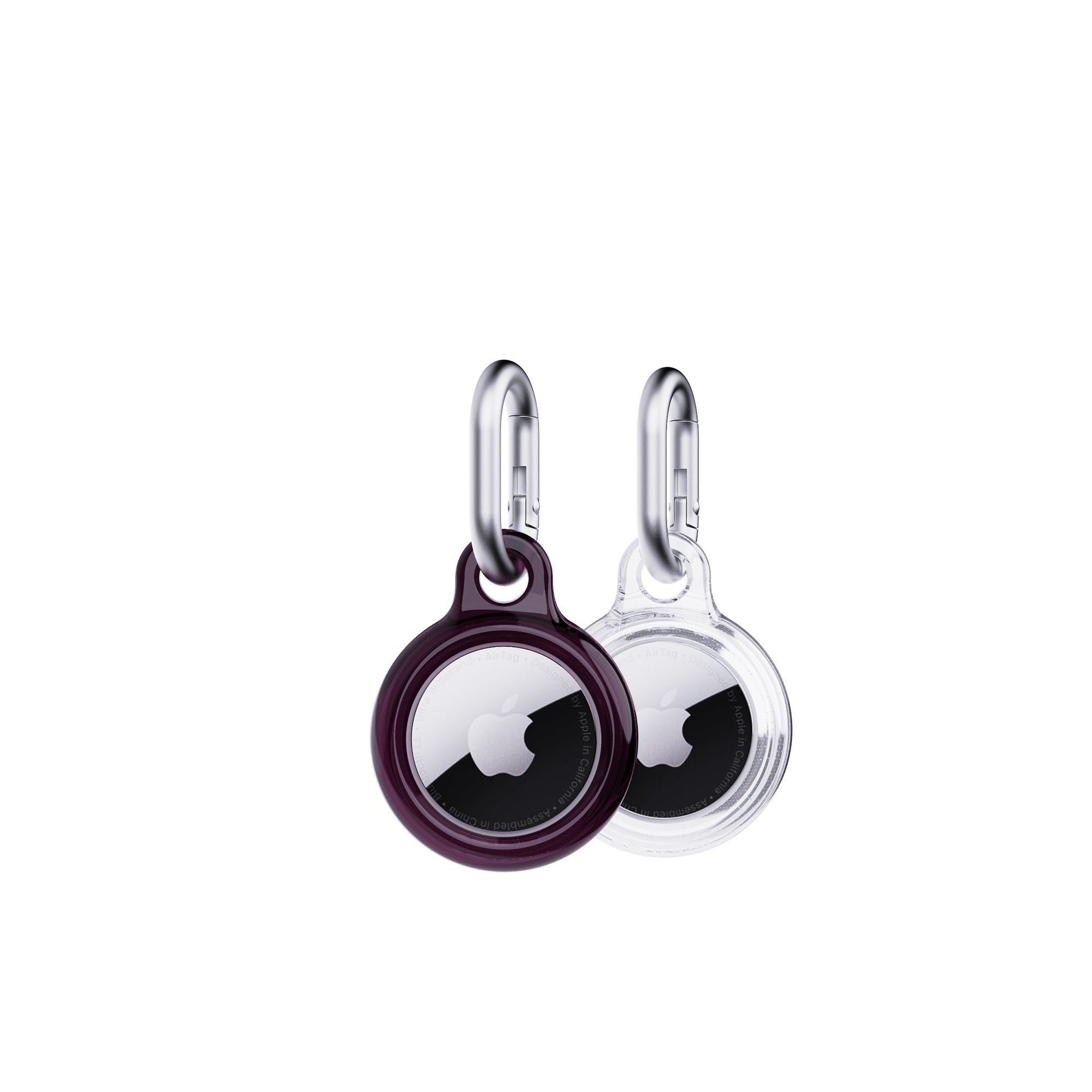 EvoPop - Apple AirTag Case Bundle (x2) - Cherry Lacquer and Clear