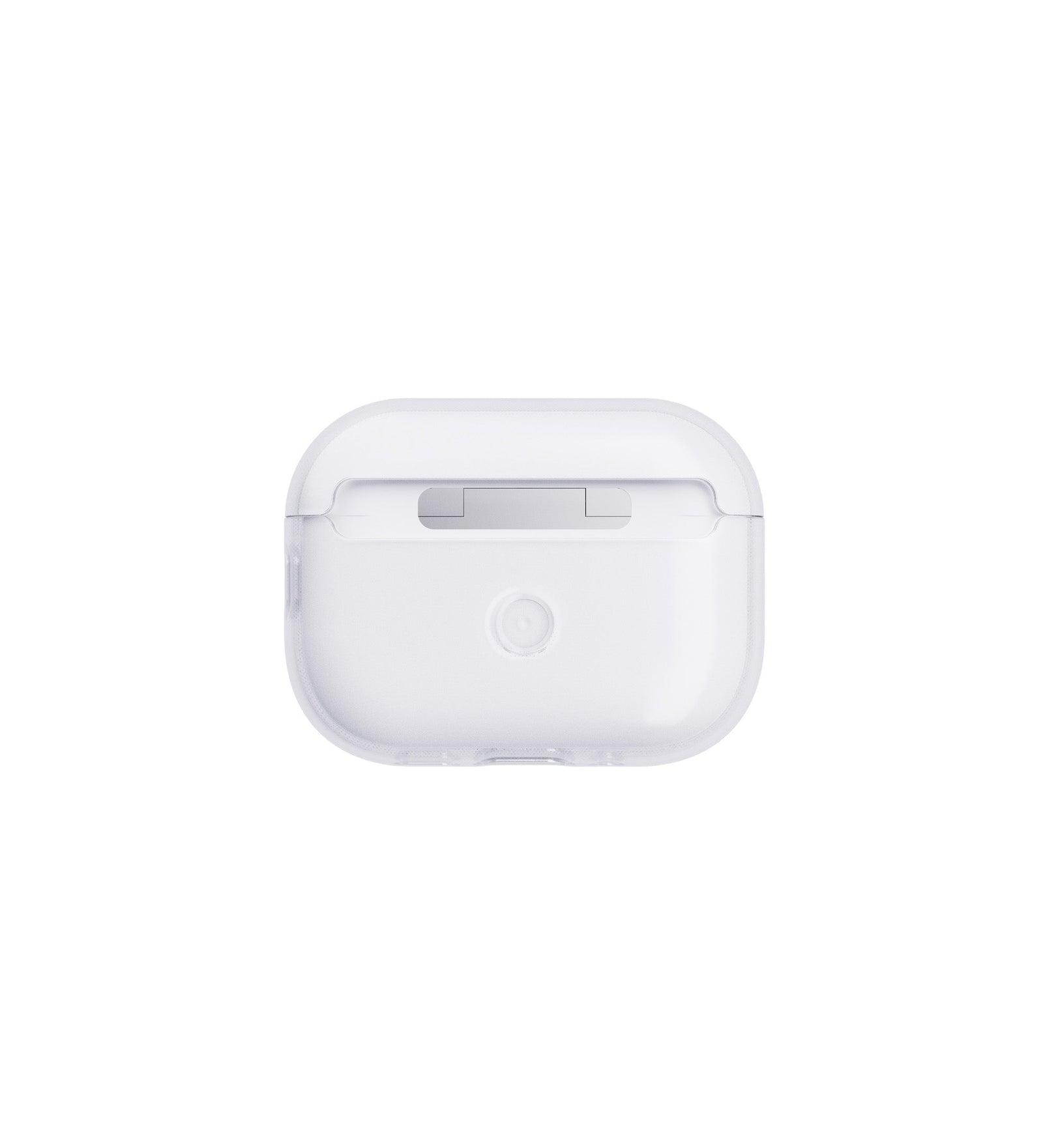 Straight-on view of back of AirPods case with lid closed#color_clear