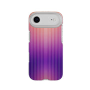 View of the back of the phone case from straight on with phone inside#color_ombre-purple-pink