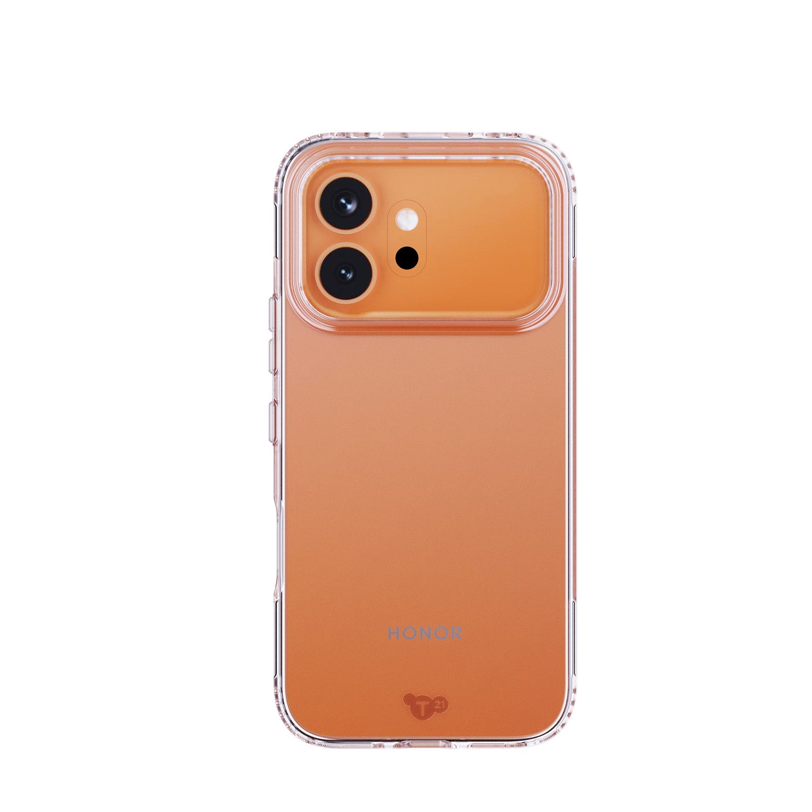View of the back of the phone case from straight on with phone inside#color_clear