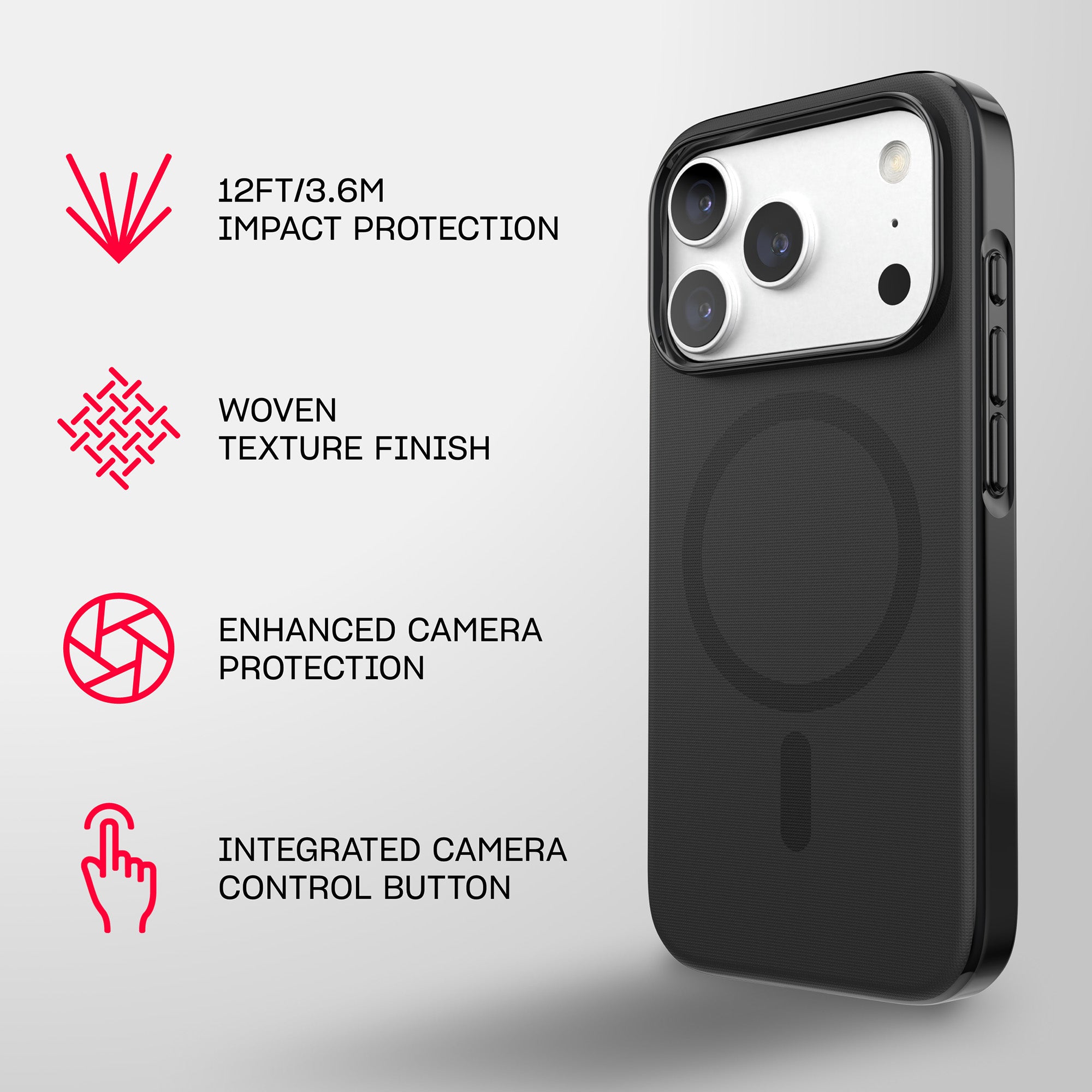EvoPulse Fauxven MagSafe - Apple iPhone 18 Pro/17 Pro Case - Black