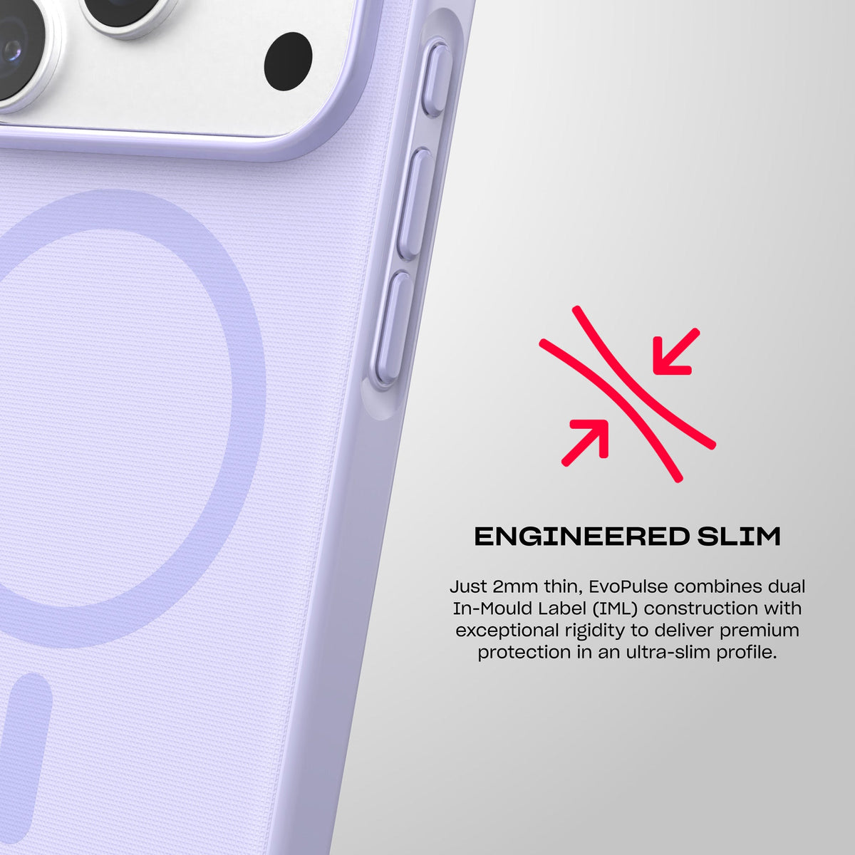 EvoPulse Fauxven MagSafe - Apple iPhone 18 Pro/17 Pro Case - Lilac