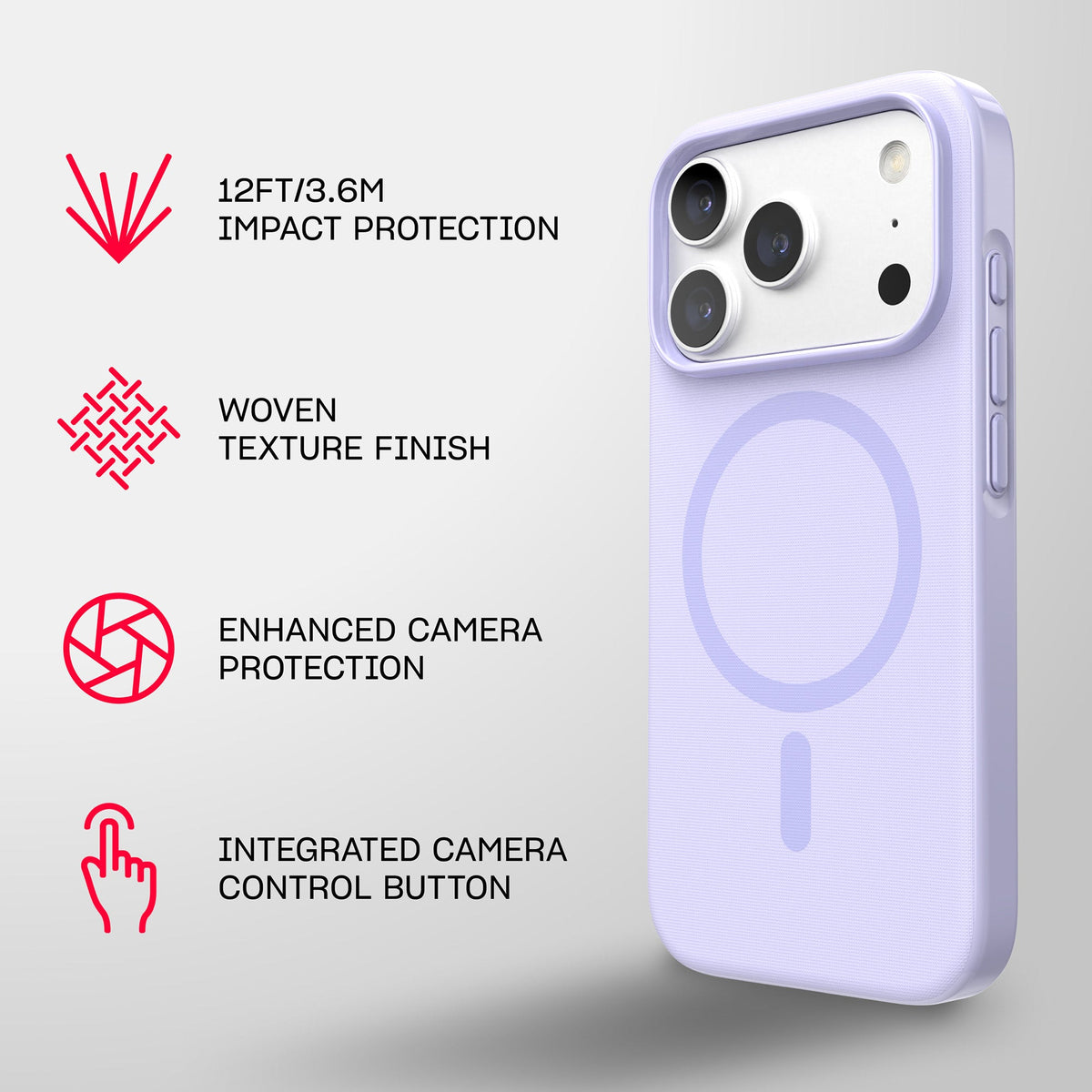 EvoPulse Fauxven MagSafe - Apple iPhone 18 Pro/17 Pro Case - Lilac
