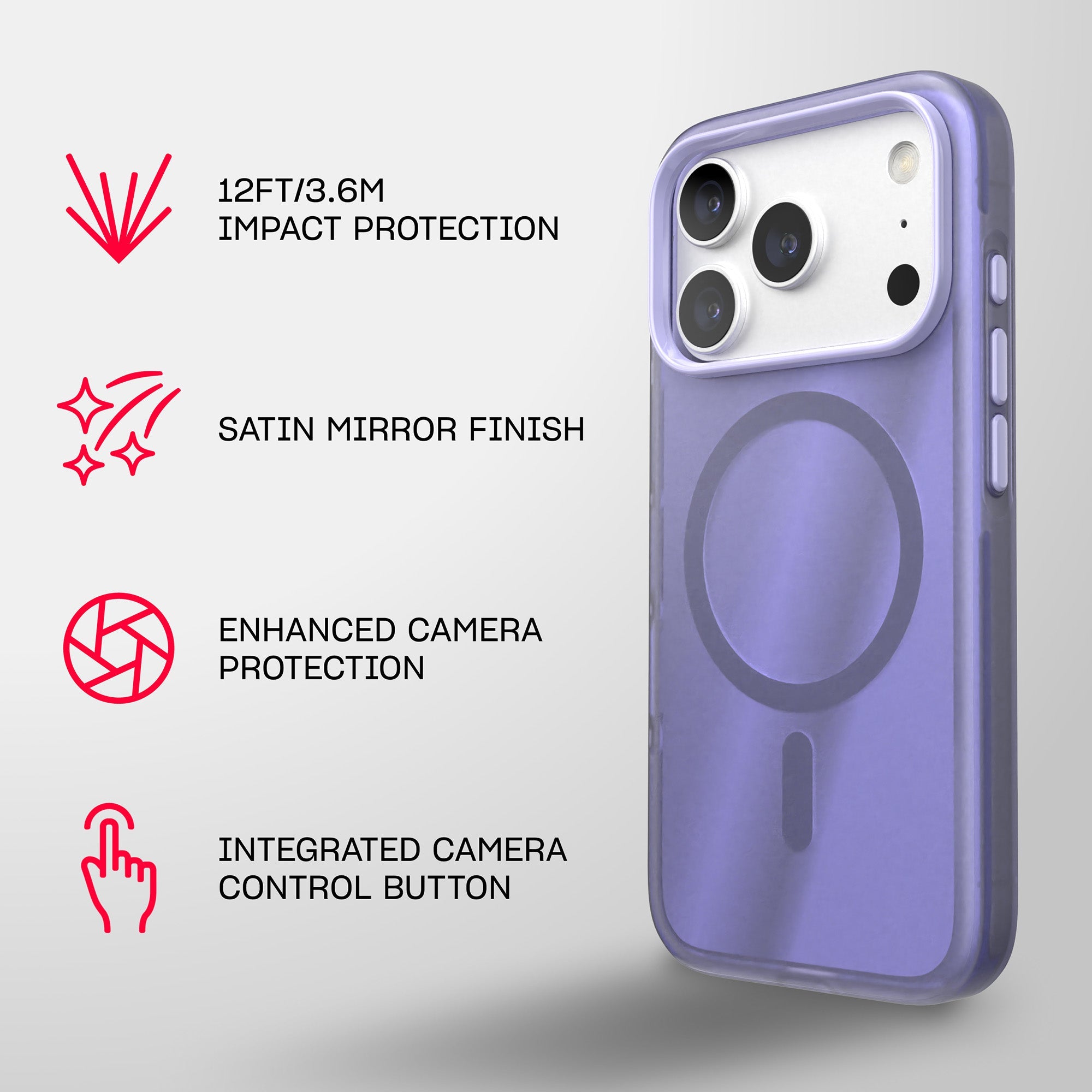 EvoPulse Satin Mirror MagSafe - Apple iPhone 18 Pro/17 Pro Case - Lilac