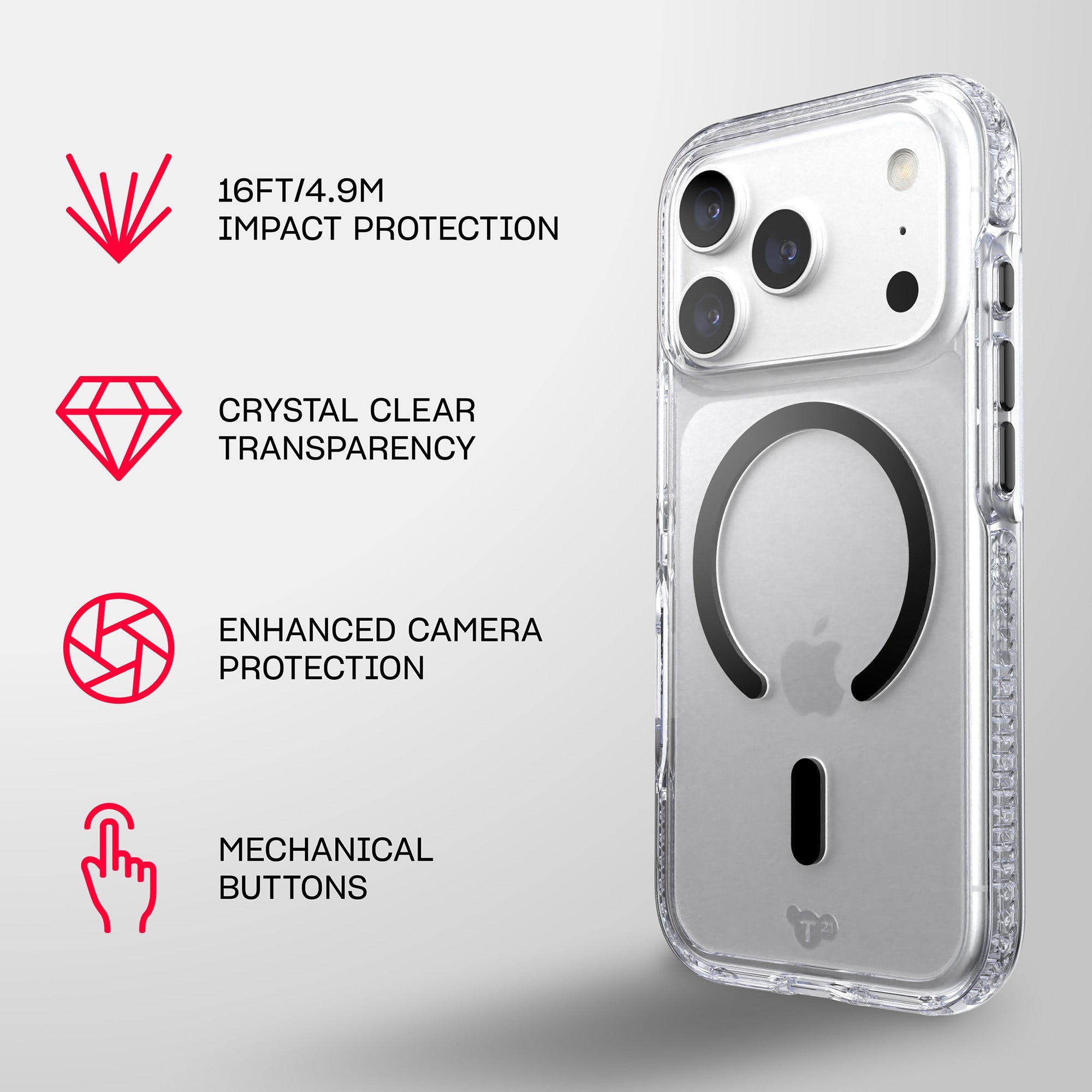 EvoCrystal MagSafe - Apple iPhone 18 Pro/17 Pro Case - Clear/Black