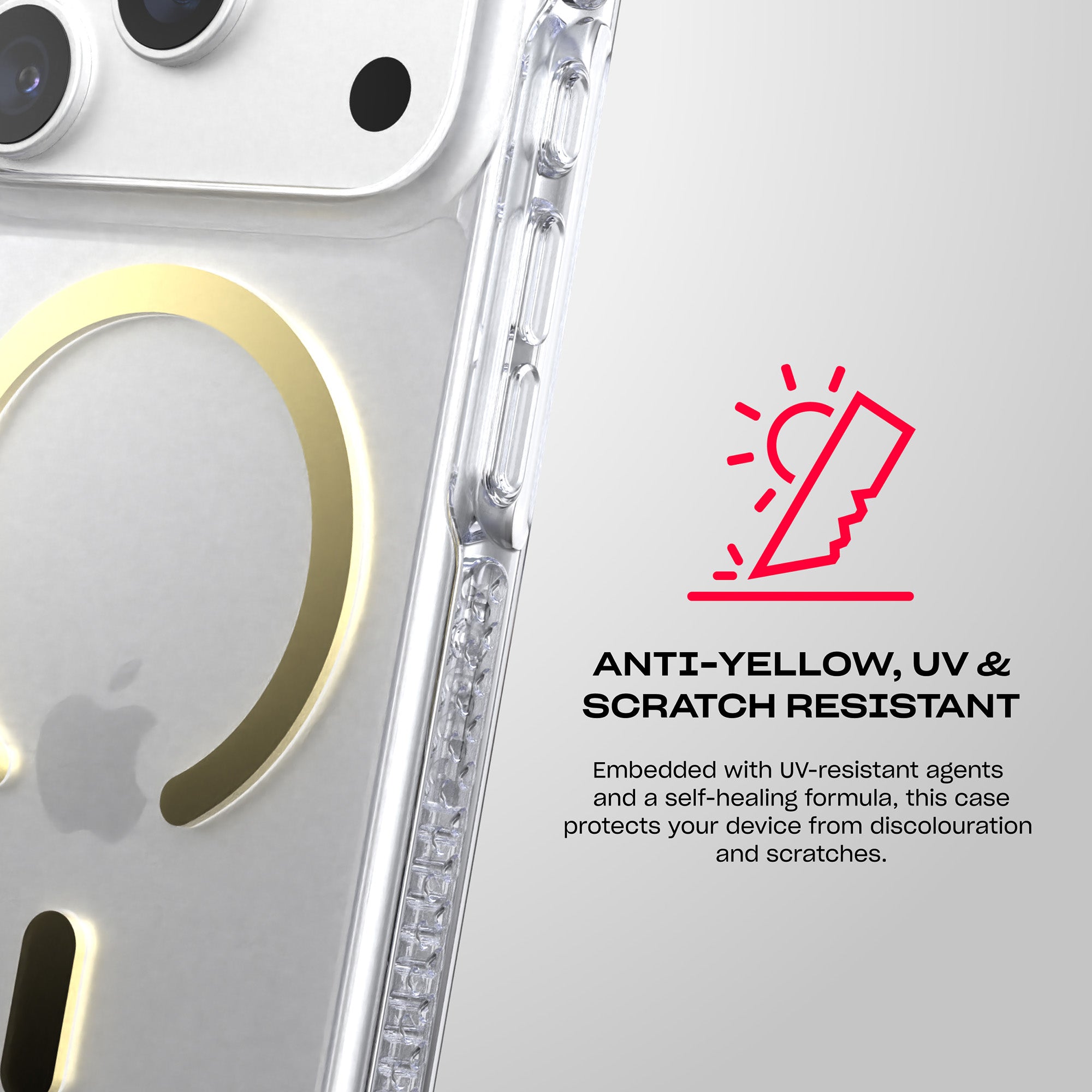 EvoCrystal MagSafe - Apple iPhone 18 Pro/17 Pro Case - Clear/Gold