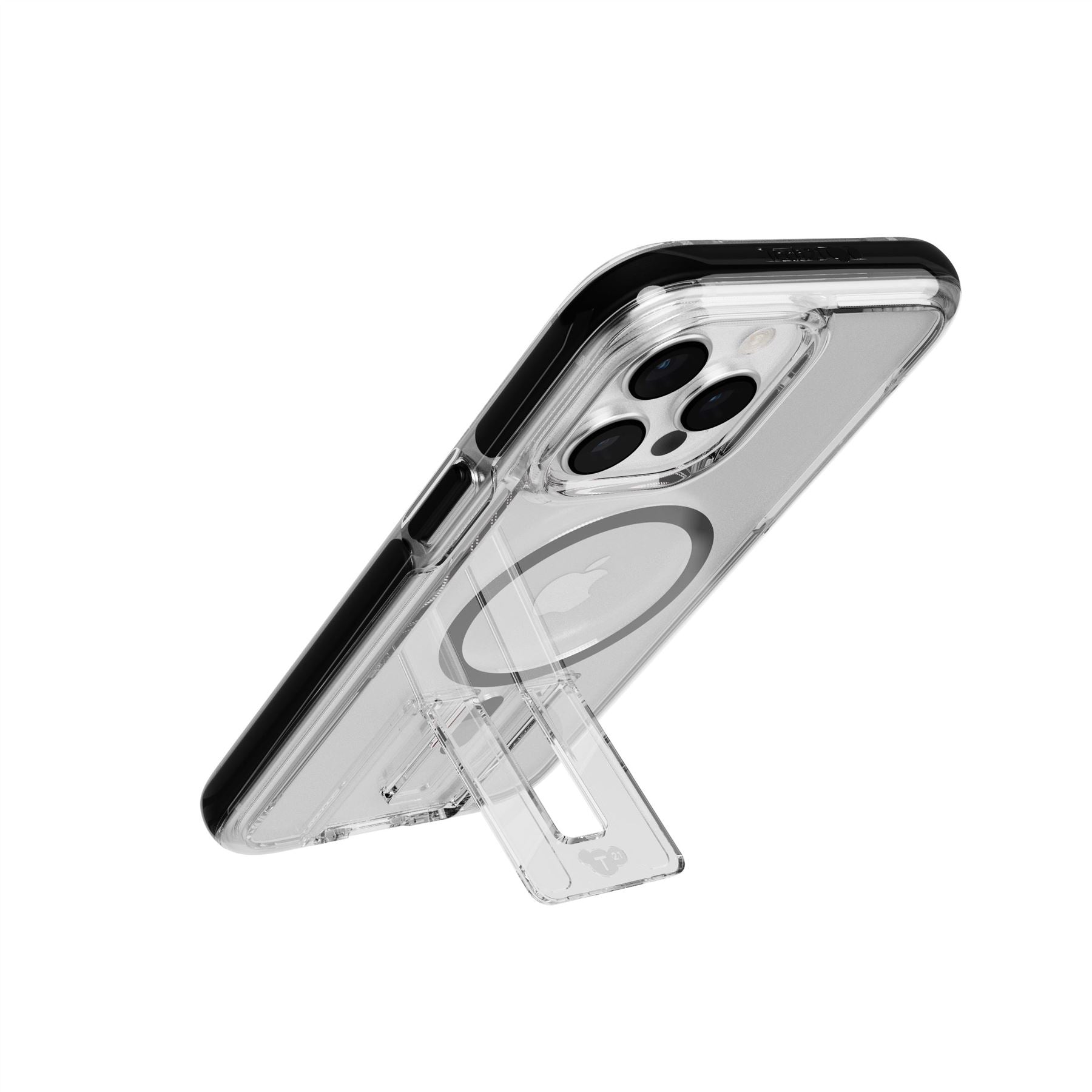 EvoCrystal Kick - Apple iPhone 15 Pro Max Case MagSafe Compatible - Clear Black