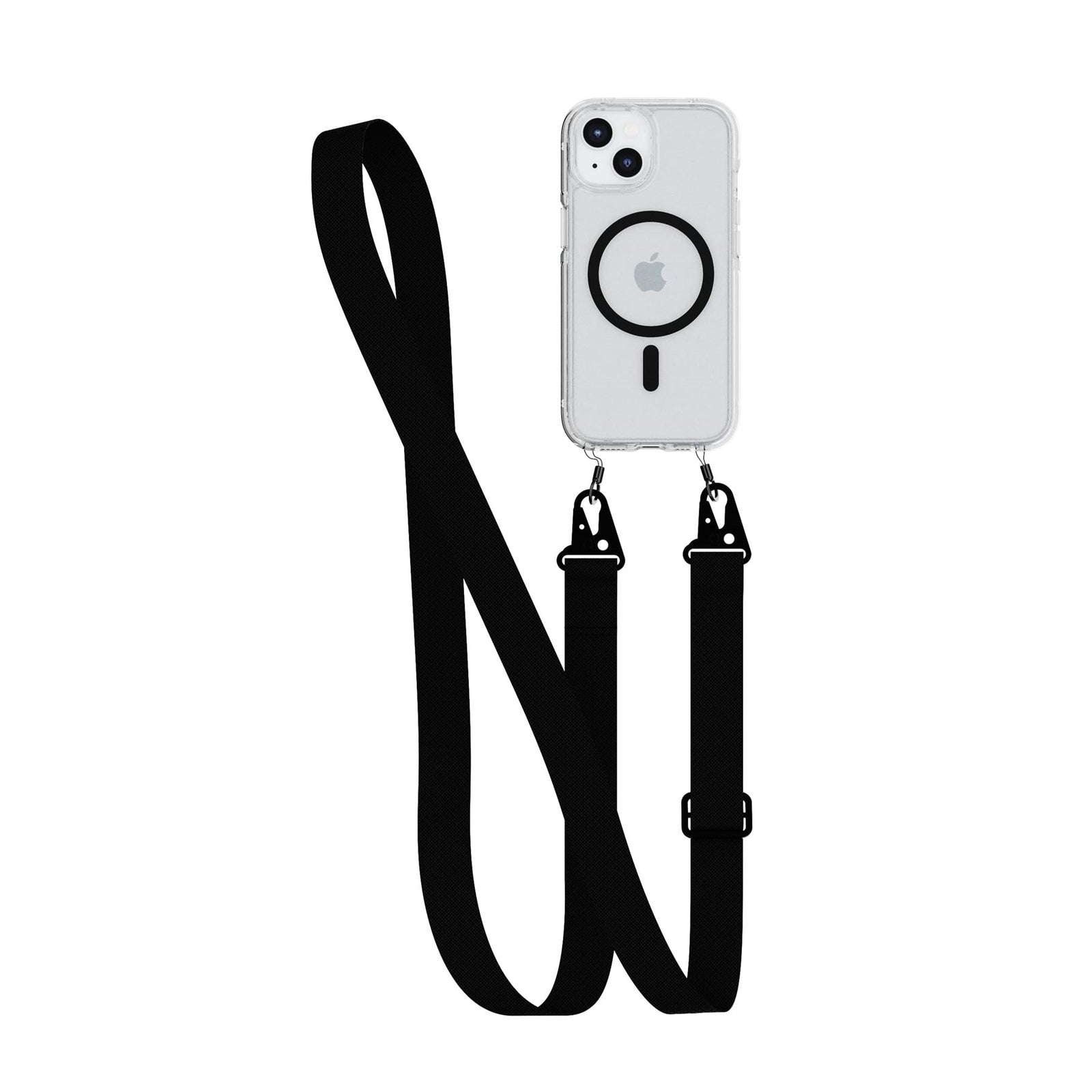 FlexQuartz - Apple iPhone 16e/15 Case MagSafe Compatible with Cross-Body- Black