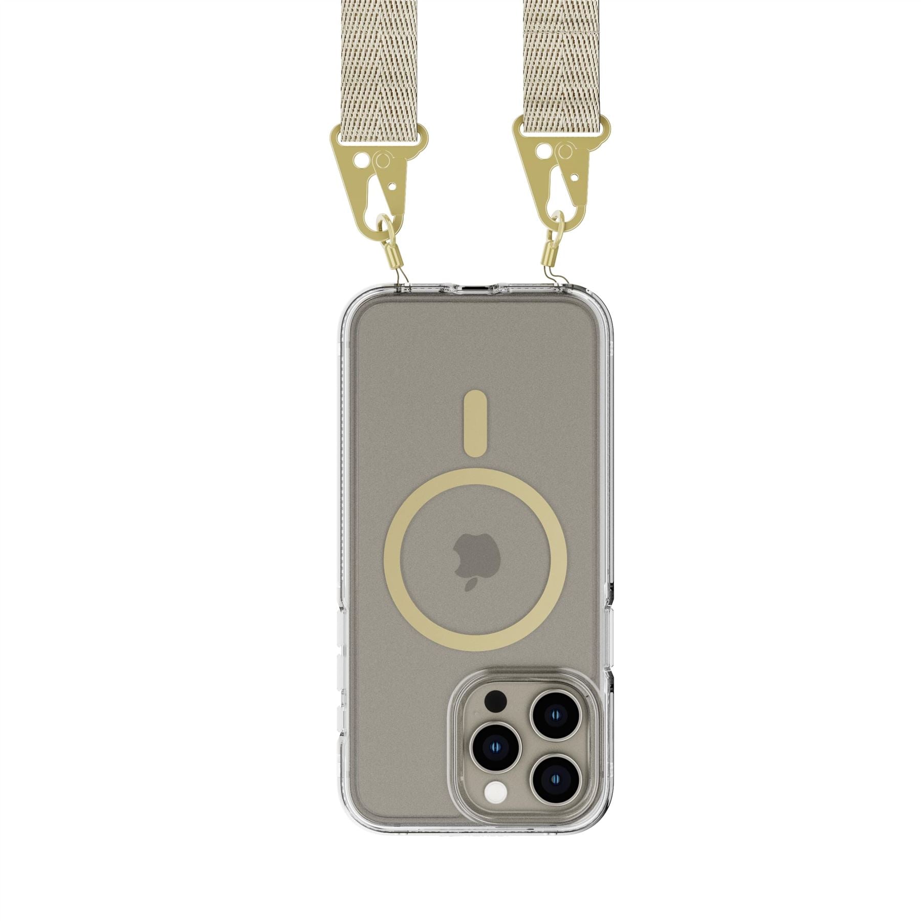 FlexQuartz - Apple iPhone 15 Pro Max Case MagSafe Compatible with Cross-Body - Gold