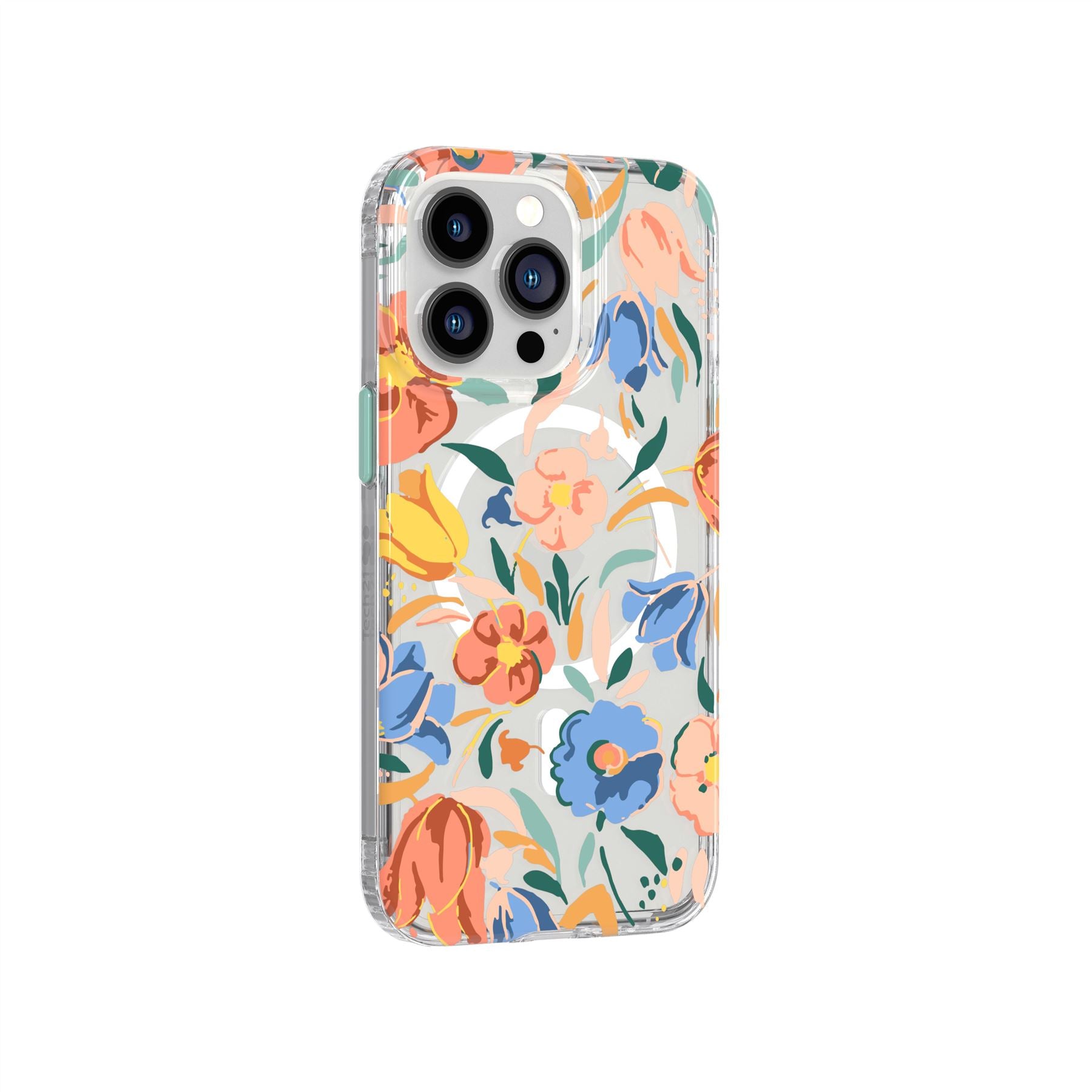 EvoArt - Apple iPhone 13 Pro Case MagSafe Compatible - Peach Tulip