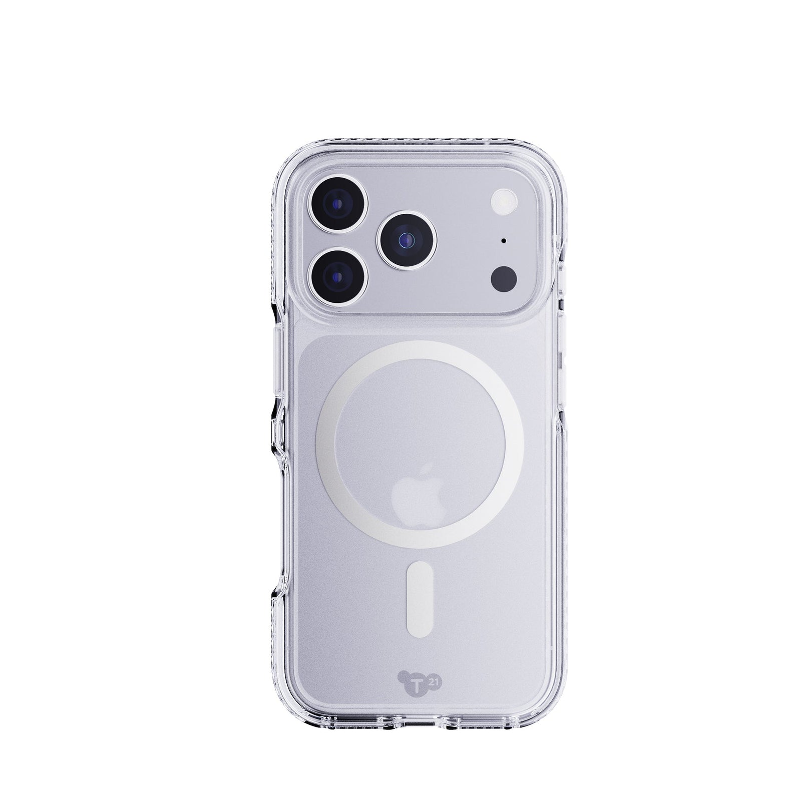 View of the back of the phone case from straight on with phone inside#color_metallic-silver