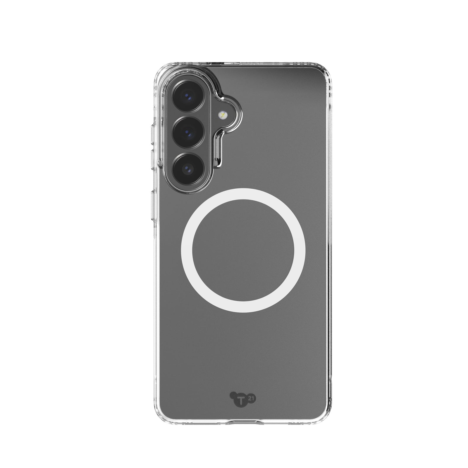 View of the back of the phone case from straight on with phone inside#color_clear