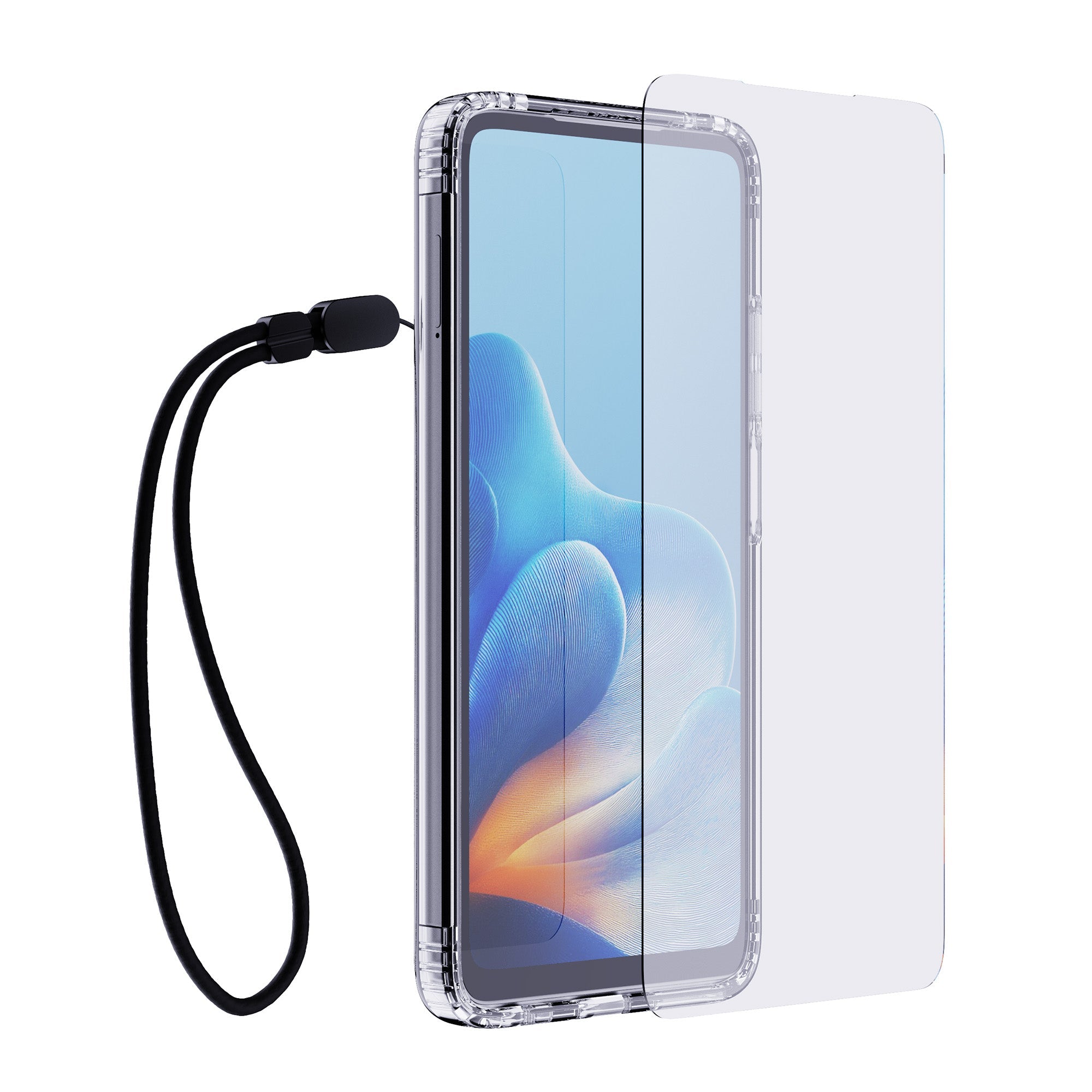 EvoLite Clear + Tempered Glass + Lanyard - Motorola moto g stylus (2026/2025) 3-in-1 Bundle - Clear