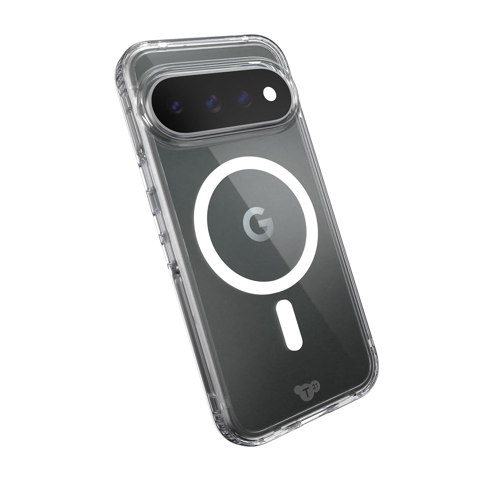 Tilted three-quarter angled view of back of phone case#color_clear