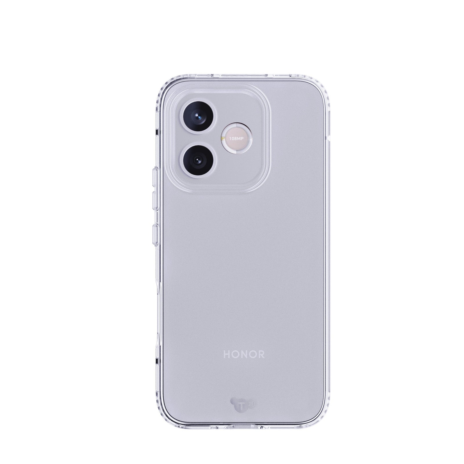 View of the back of the phone case from straight on with phone inside#color_clear