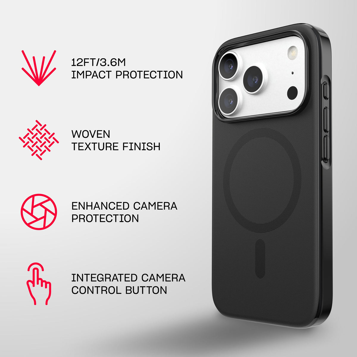 EvoPulse Fauxven MagSafe - Apple iPhone 18 Pro/17 Pro Case - Black