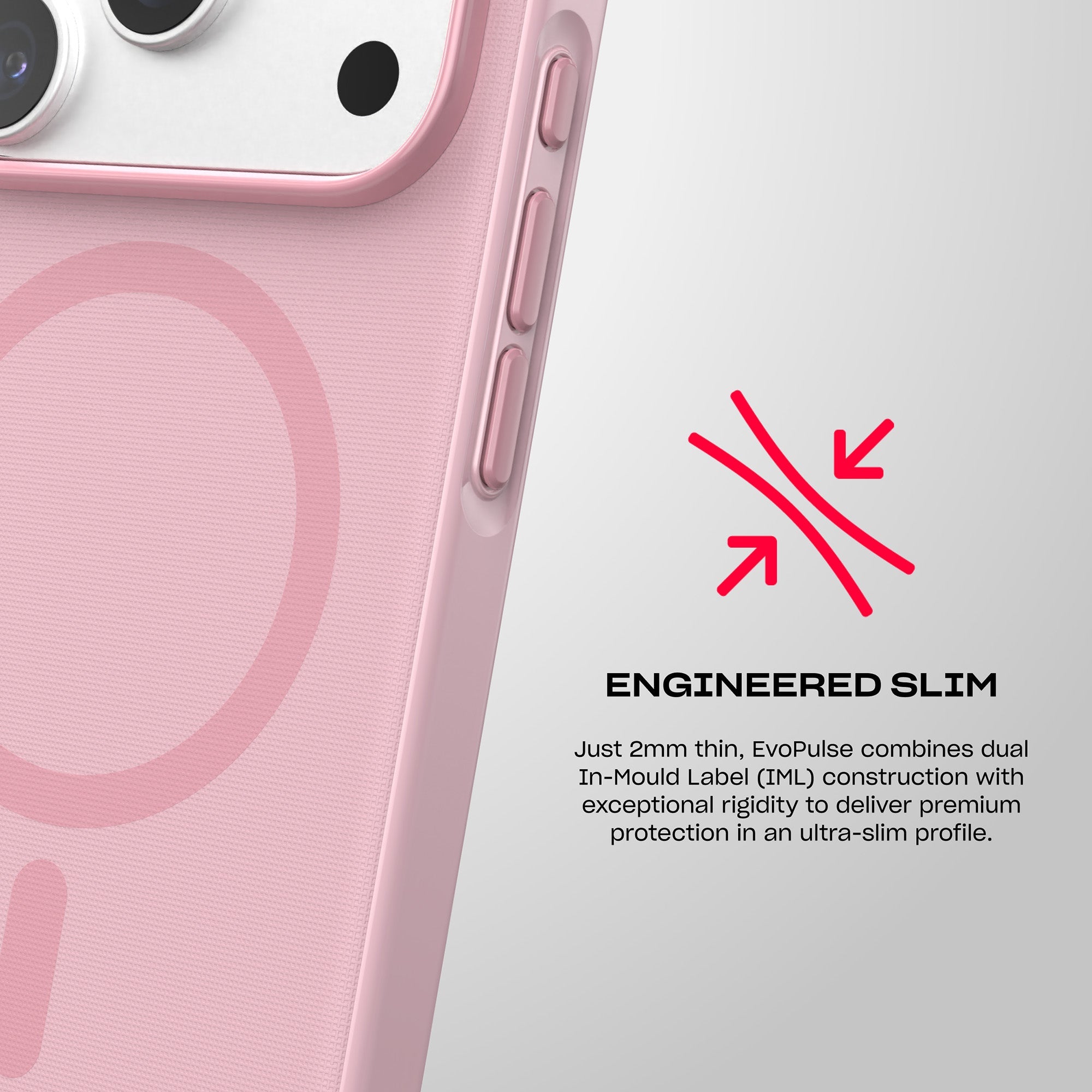 EvoPulse Fauxven MagSafe - Apple iPhone 18 Pro/17 Pro Case - Quiet Blush