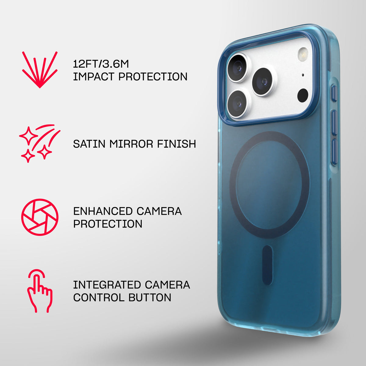 EvoPulse Satin Mirror MagSafe - Apple iPhone 18 Pro/17 Pro Case - Deep Sea