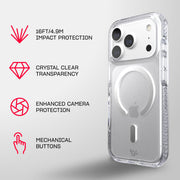 EvoCrystal MagSafe - Apple iPhone 18 Pro/17 Pro Case - Clear/Silver