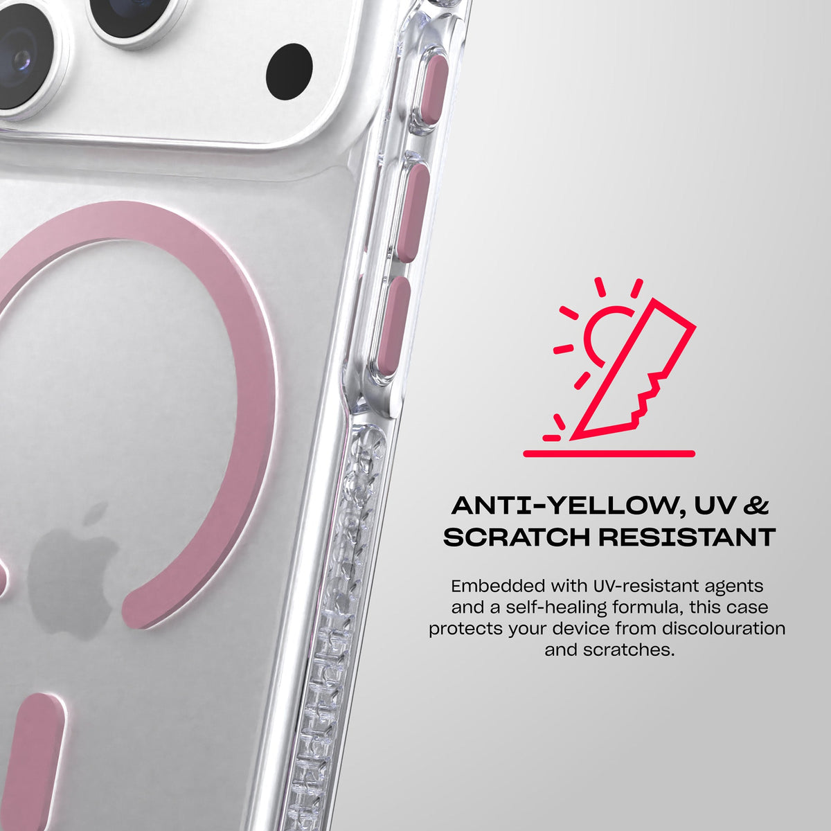 EvoCrystal MagSafe - Apple iPhone 18 Pro/17 Pro Case - Clear/Quartz Pink