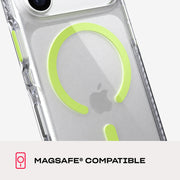 EvoCrystal Glow MagSafe - Apple iPhone 18 Pro/17 Pro Case - Clear/Neon (Glow-in-the-Dark)