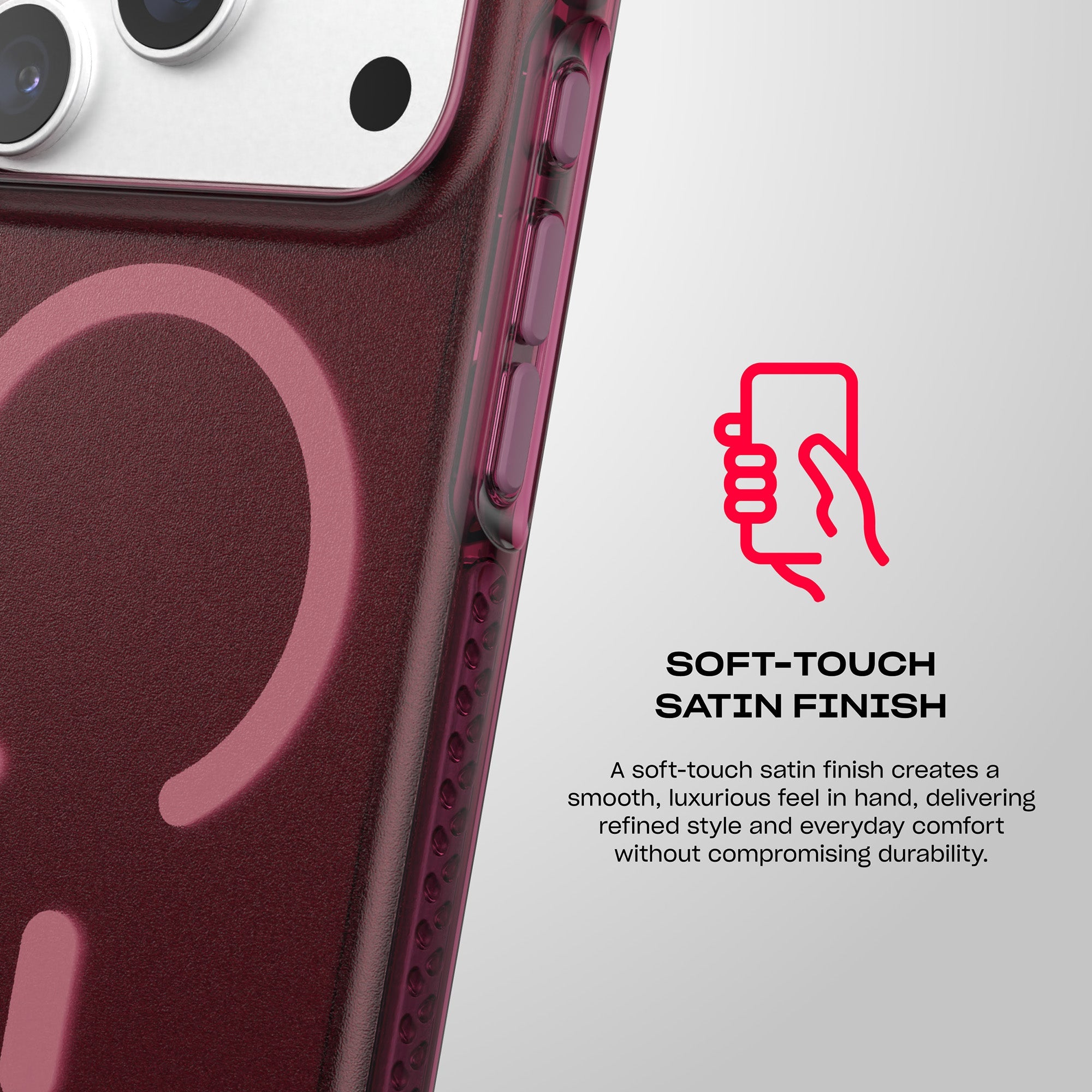 EvoCrystal Satin MagSafe - Apple iPhone 18 Pro/17 Pro Case - Cherry Tint
