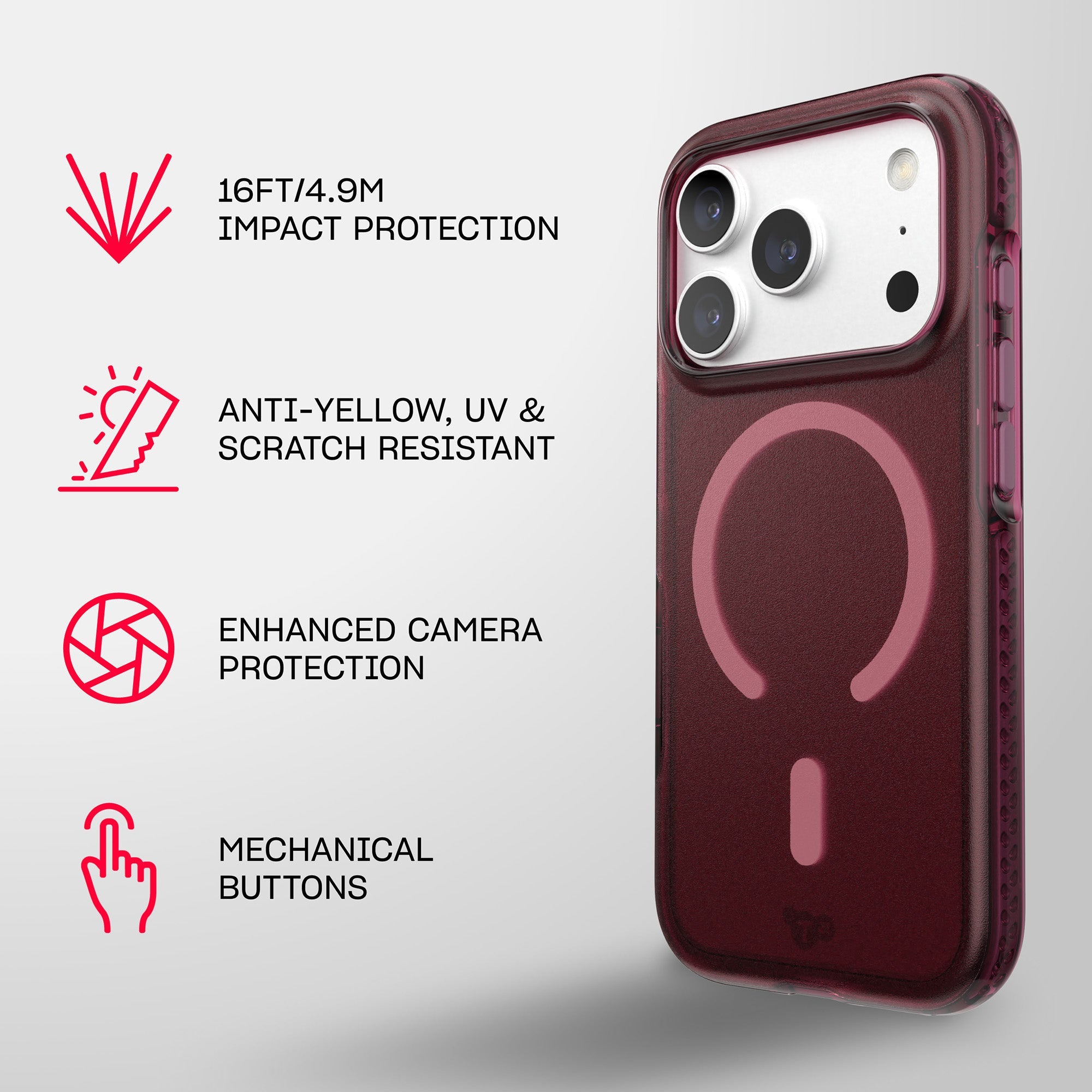 EvoCrystal Satin MagSafe - Apple iPhone 18 Pro/17 Pro Case - Cherry Tint