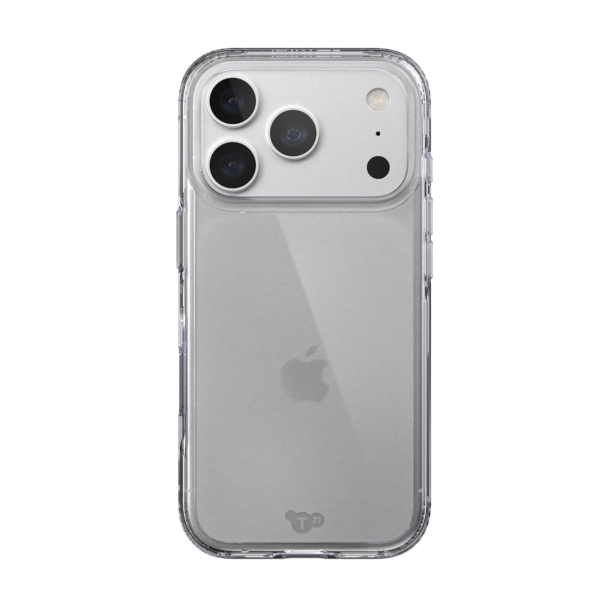 View of the back of the phone case from straight on with phone inside#color_clear