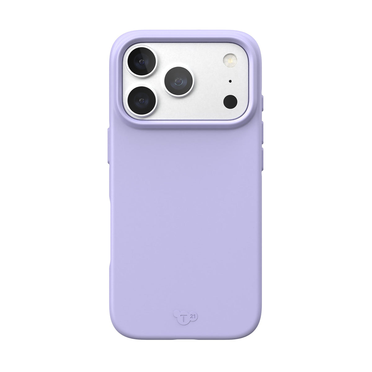 View of the back of the phone case from straight on with phone inside#color_lilac