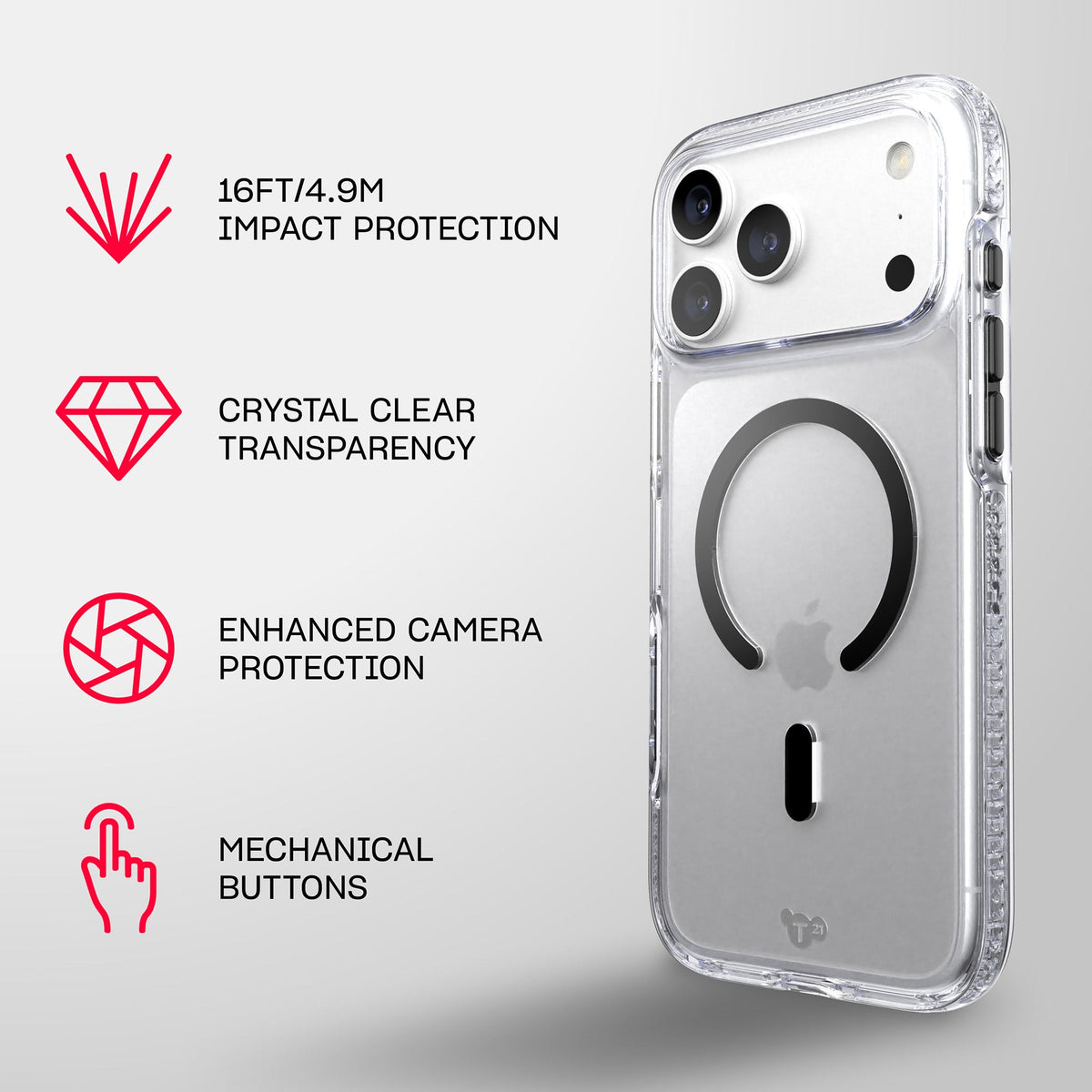 EvoCrystal MagSafe - Apple iPhone 18 Pro Max/17 Pro Max Case - Clear/Black