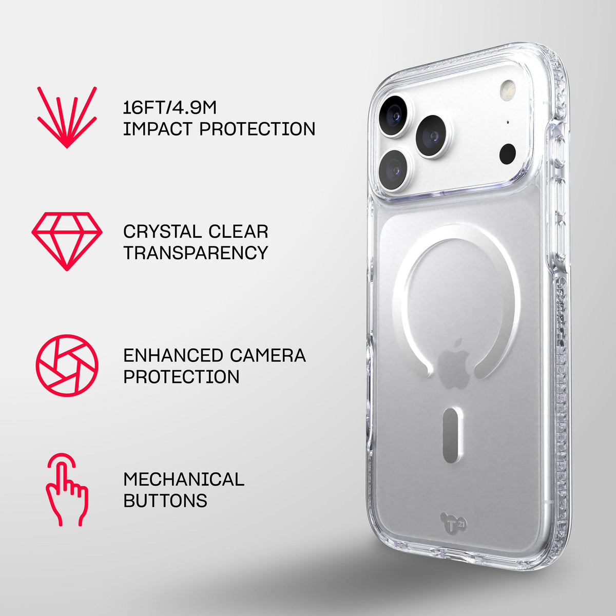 EvoCrystal MagSafe - Apple iPhone 18 Pro Max/17 Pro Max Case - Clear/Silver