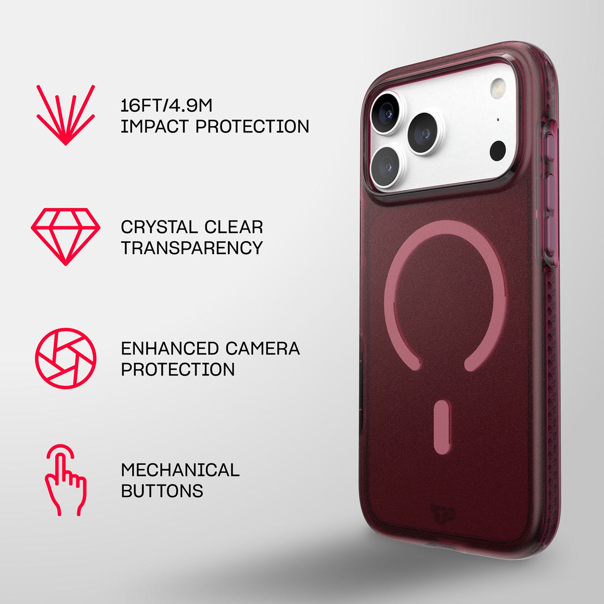 EvoCrystal Satin MagSafe - Apple iPhone 18 Pro Max/17 Pro Max Case - Cherry Tint
