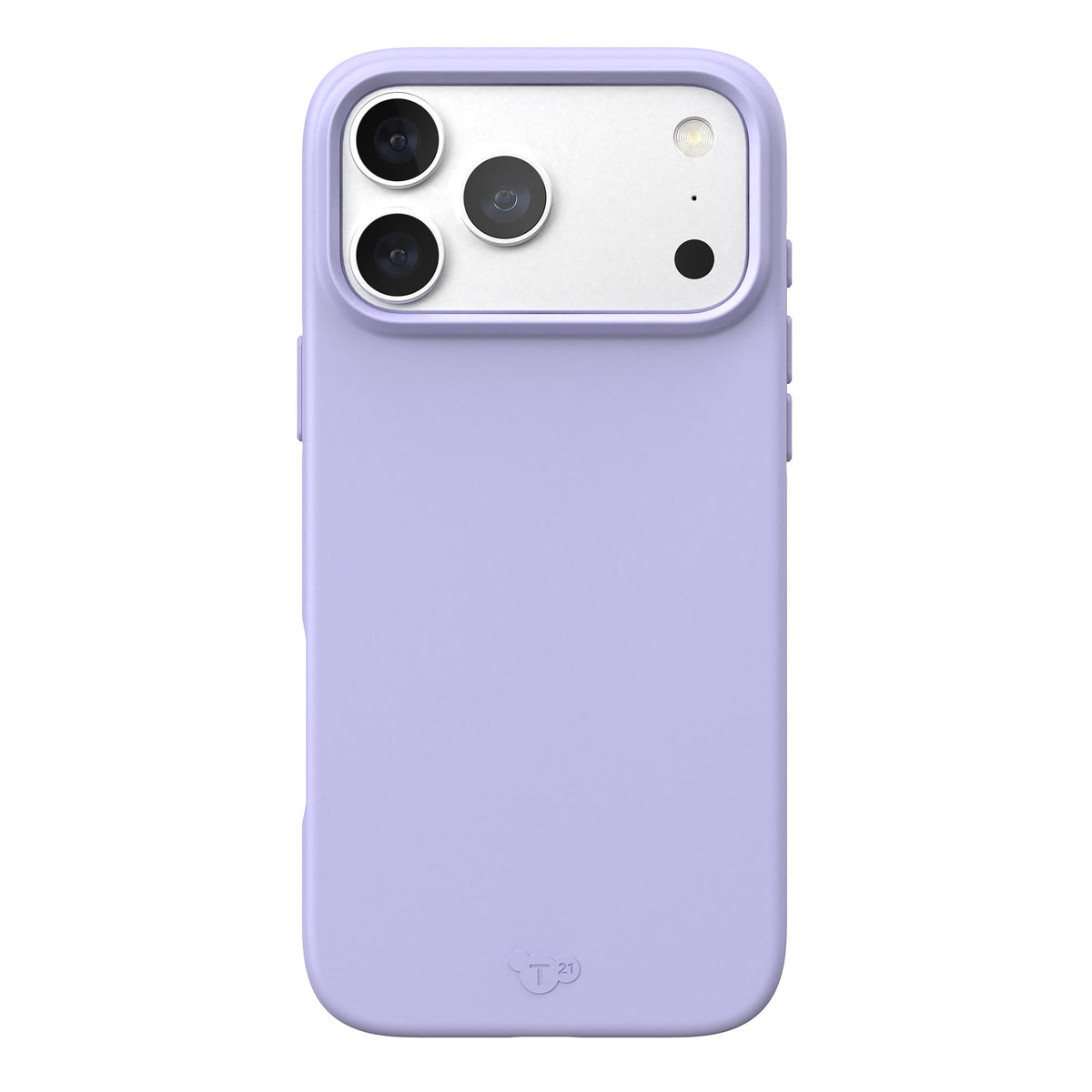 View of the back of the phone case from straight on with phone inside#color_lilac