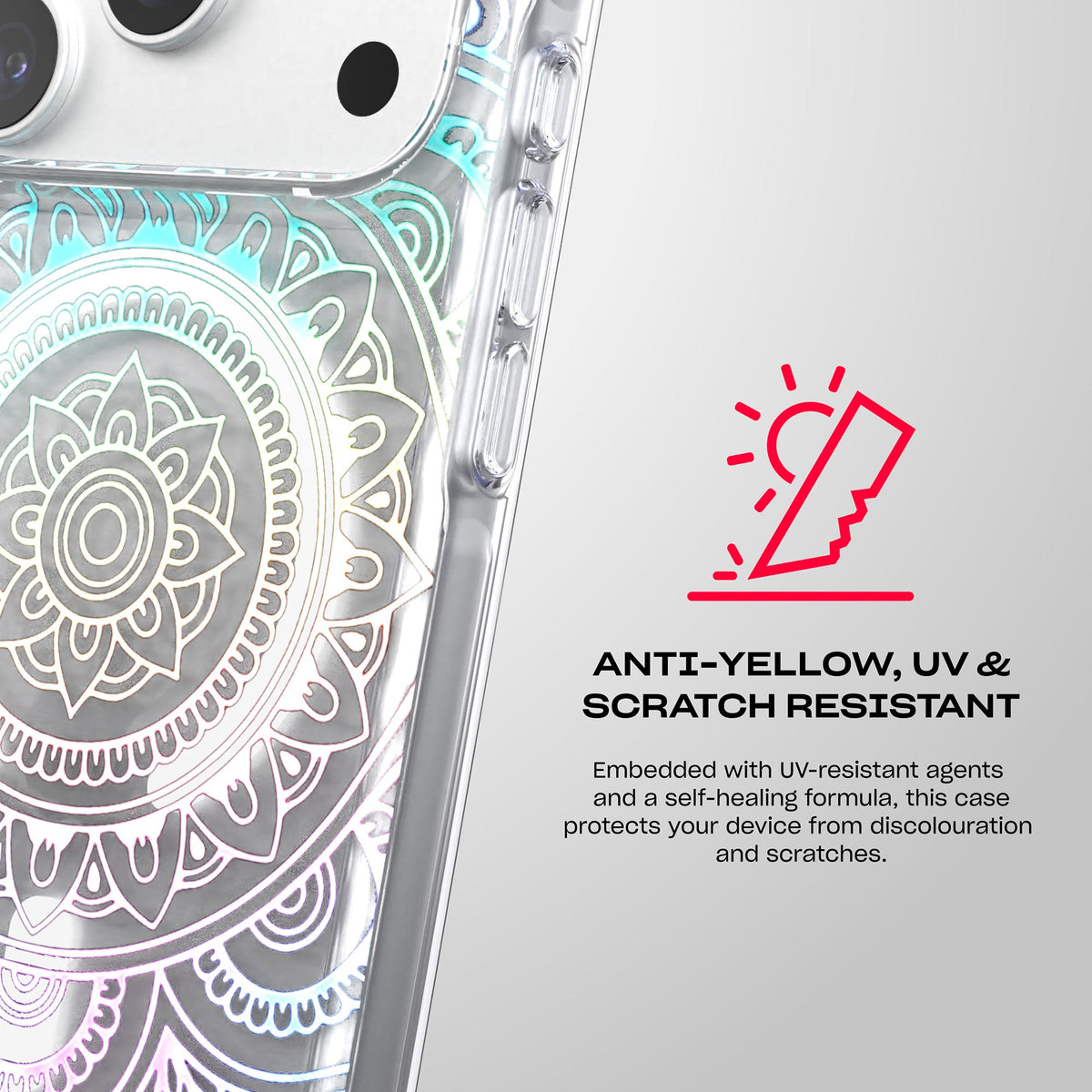 EvoClear Print MagSafe - Apple iPhone 18 Pro/17 Pro Case - Mandala