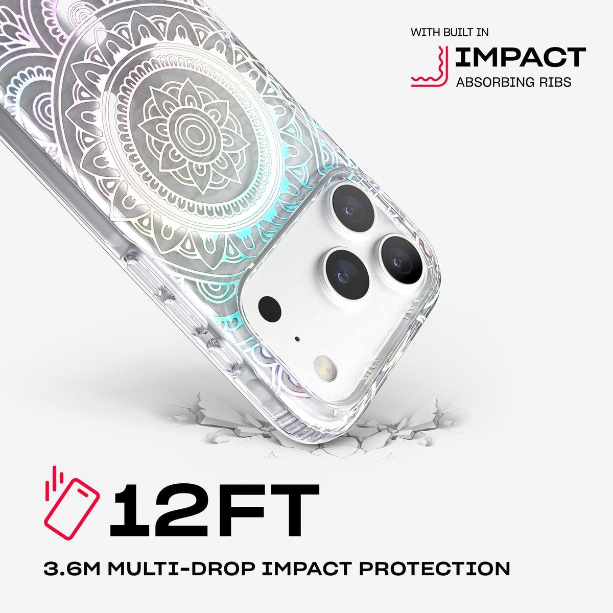 EvoClear Print MagSafe - Apple iPhone 18 Pro/17 Pro Case - Mandala