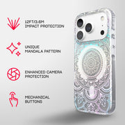 EvoClear Print MagSafe - Apple iPhone 18 Pro/17 Pro Case - Mandala